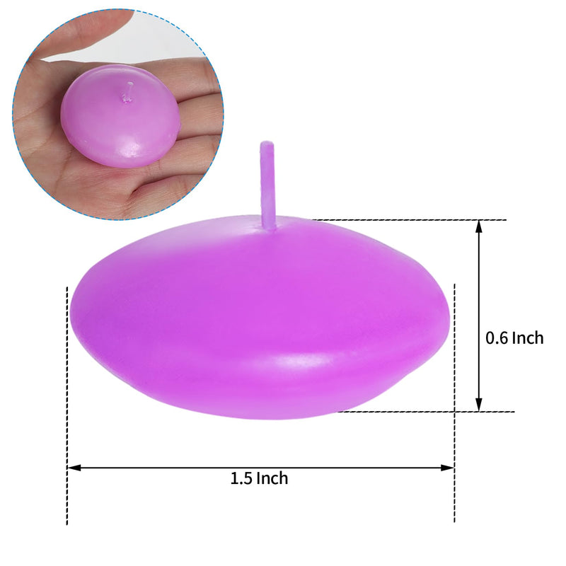 20 Pcs Floating Candles Centerpieces, 1.5 Inch Unscented Floating Candles Small Decoration, Floating Candles Vases for Valentine's Day, Thanksgiving, Wedding, Holiday Home Decor (Purple)