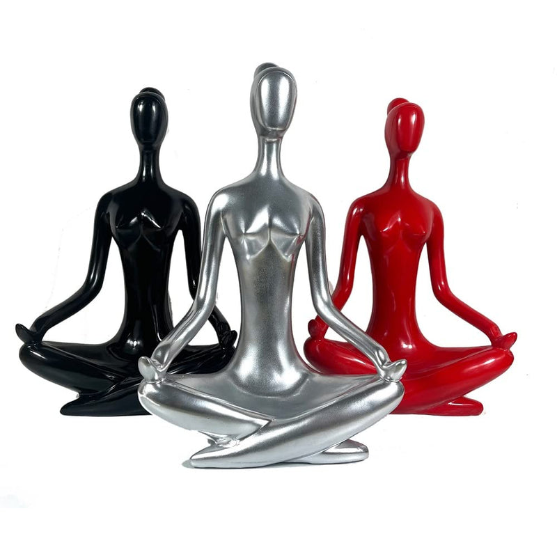 Creative and Abstract Beauty Yoga Figures and Figurines,Yoga Girl/Woman Statues Sculptures Modern Home Desktop Decoration 13.8" inches Tall