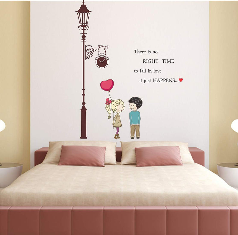 Tuffuk Love Couples Large Vinyl Wallstickers for Home Decorations(130 cm x 100 cm)5TZ409