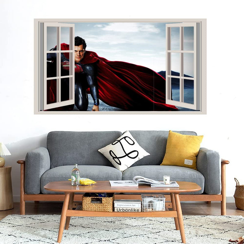 GADGETS WRAP Printed Wall Decal Sticker Fake Window Style Decal (90cm x 50cm) - Super Pose