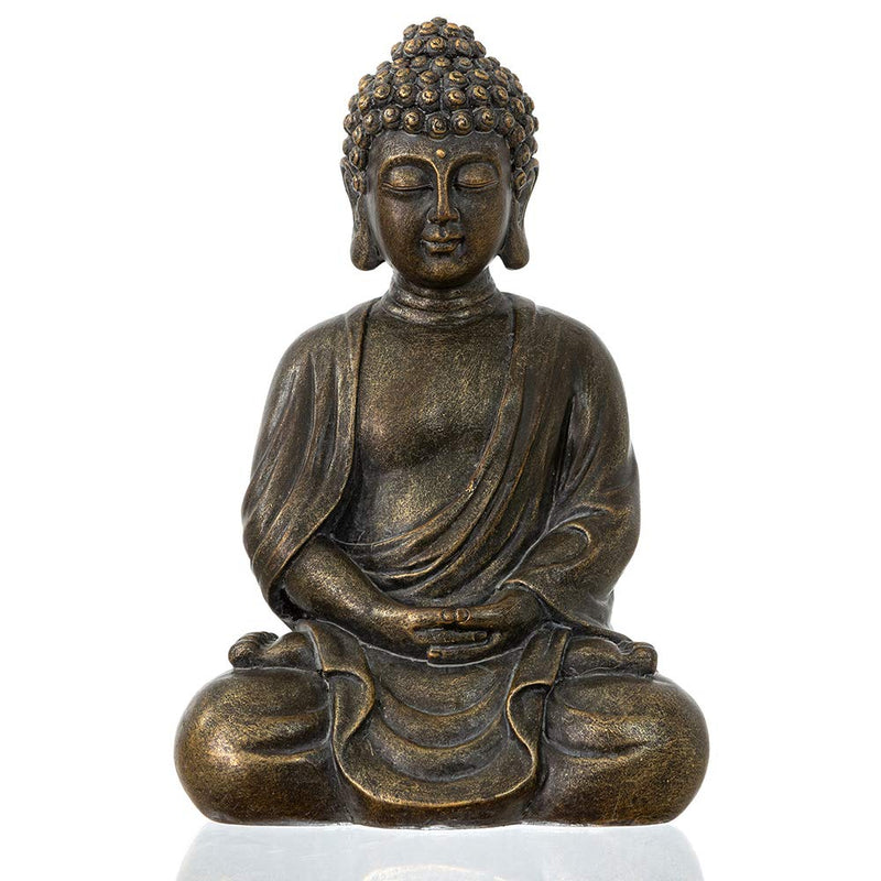 dharma emporium Buddha Statue, Antique Finish, 8”, Meditating, Seated Amitābha (Antique Bronze Patina)