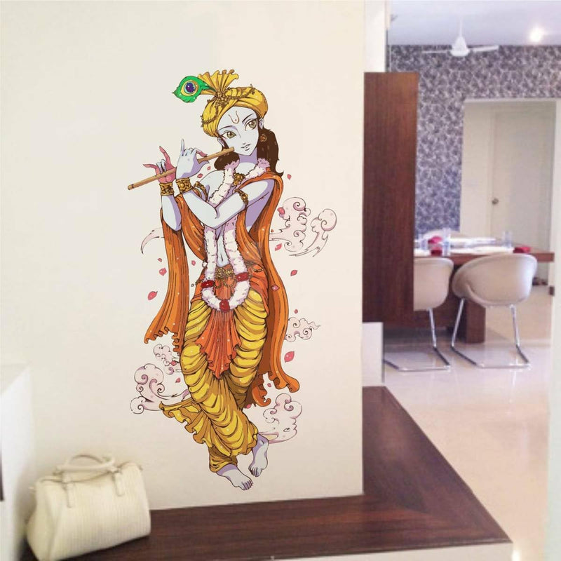 GADGETS WRAP Lord Krishna with Flute ' Wall Sticker