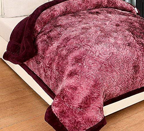 OMAJA HOME Soft Microfibre Winter Heavy Quilt, Double Size, Metallic Brown