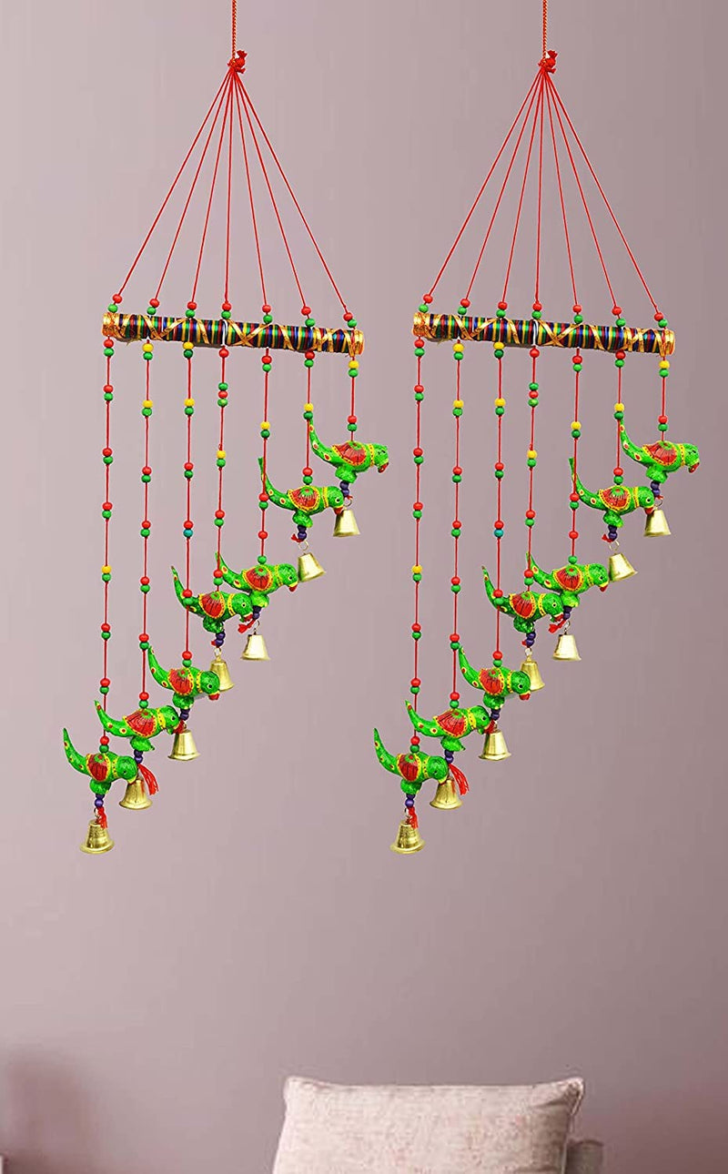 AVIKA Art and HANDICARAFT Decorative Wall Hanging Toran/Wind Chimes for Home (Set of 2) (Multi 10)