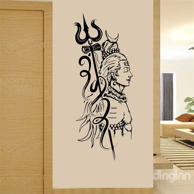 Asmi Collections God Shiva Bhole Baba Wall Sticker