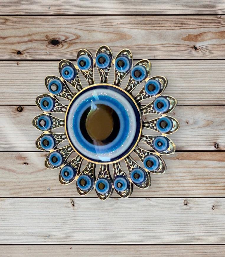 BLUE BEADS Home & Decor Magnets Sun DesignTurkish Evil Eye Fridge Magnet Refrigerator Sticker - Sign of Good Luck & Protection Unique Trending Items Home and Office Decorative Things & Car Accessories