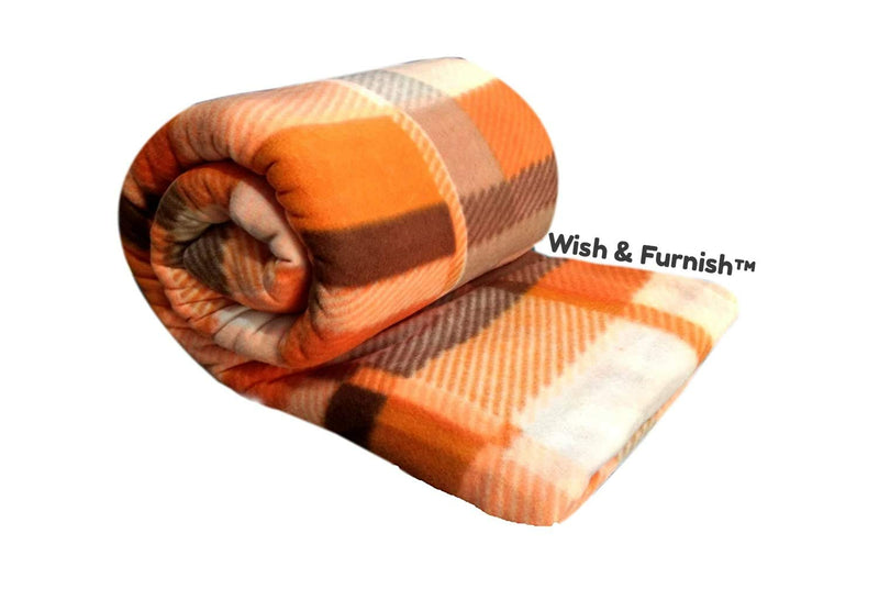 Exotic Home Fleece Wish and Furnish Double Bed Blanket (Orange, Standard)