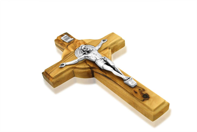 St. Benedict Olive Wood Crucifix Cross (6 1/2 INCH)