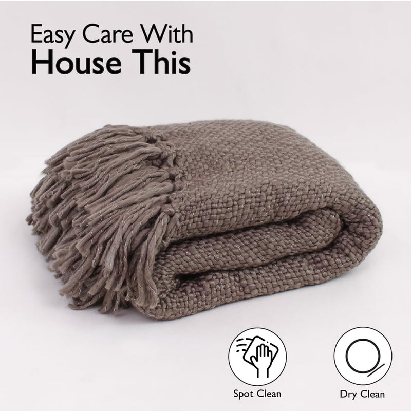 House This Matang Sofa Throw Blanket - Premium & Extra Soft Throw for Living Room, Sofa, Bed & Chair - 128 x 160 cms