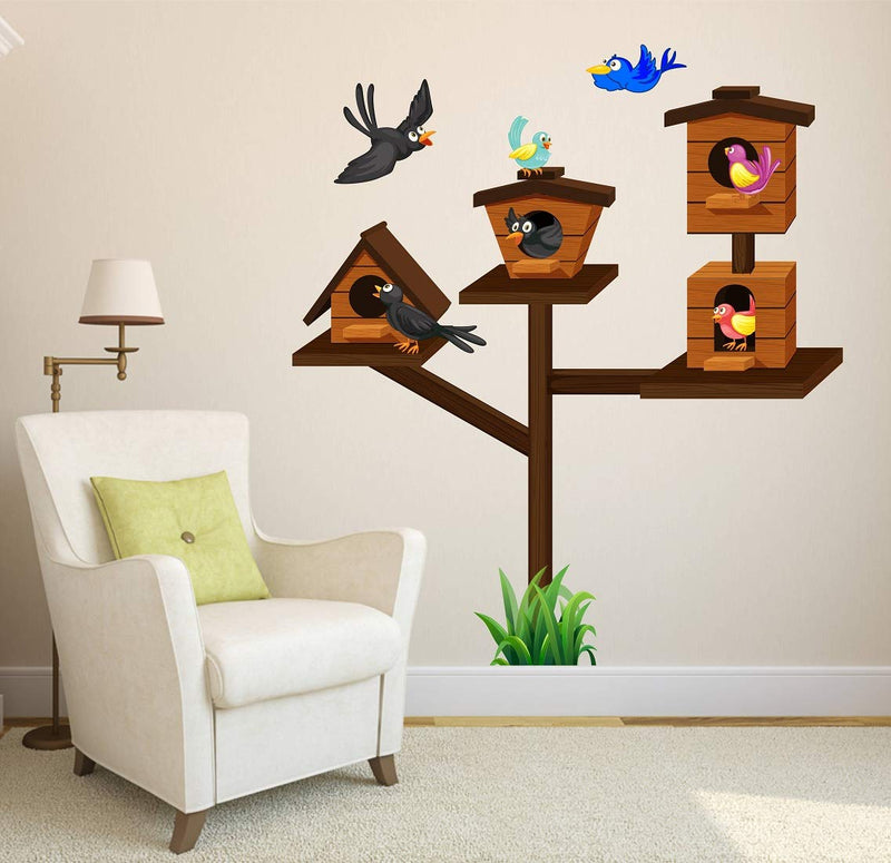 Tuffuk Birds Home Large Vinyl Wallstickers for Home Decorations (80 cm x 90 cm)5TZ097