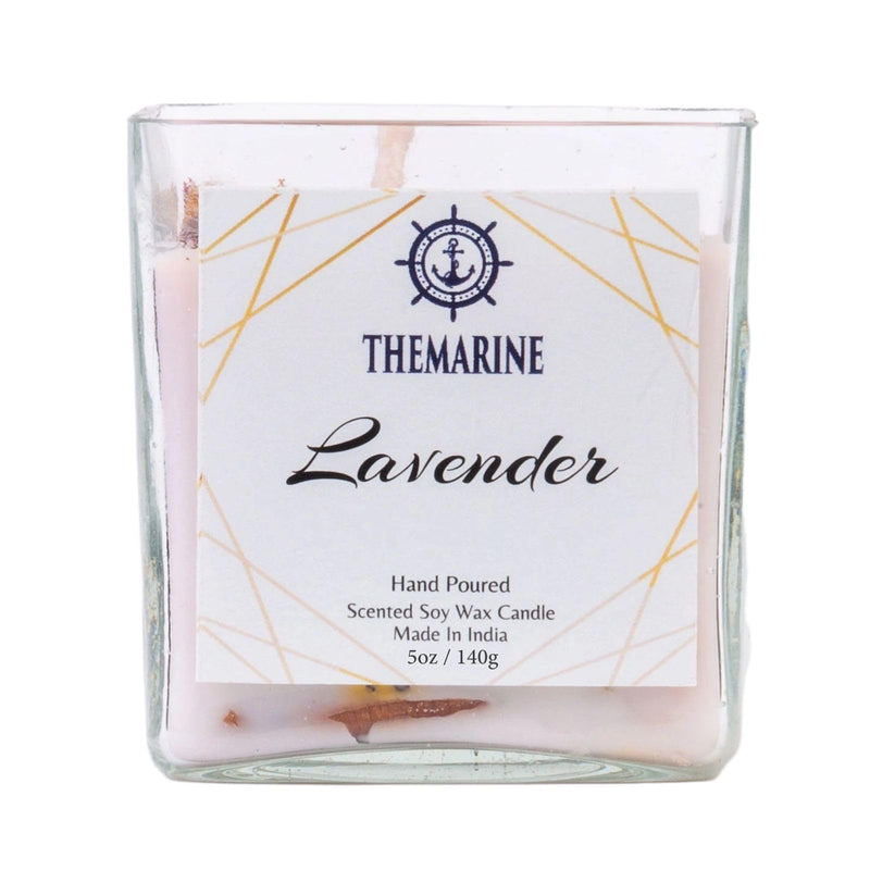 THEMARINE Lavender Scented jar Candle | Natural Soy Wax | No Smoke Wick