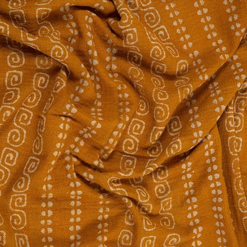 DMAASA Hand Block Print Premium Cotton Throw | Hand Woven Geometric Print Throw 50x60 Inch | Throw for Sofa, Chair, Bed, Couch and Living Room, Lightweight and Breathable Warm Throw Easy to Carry