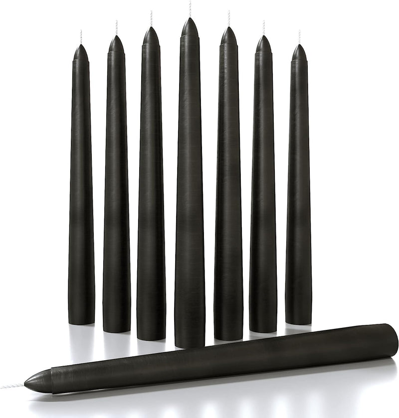 atorakushon Black Taper Stick Candles 10''Inches Scented Decorations Candle for Living Room Valentine Gifts Dinner Table Spa Church X-mass [Set of 8]