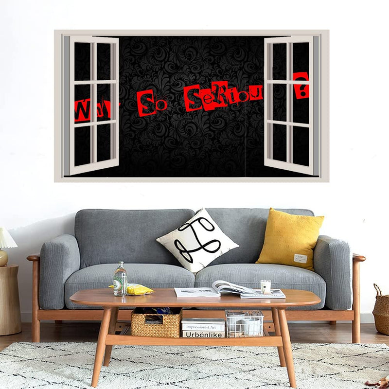 GADGETS WRAP Printed Wall Decal Sticker Fake Window Style Decal (90cm x 50cm) - WHY WHY SO SERIOUS