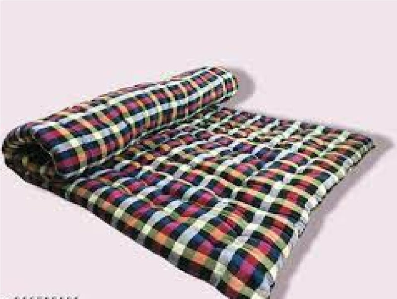 Hb Msala Cotton Single Bed, Foldable, Light Weight Quilt Mattress Soft Medium Gadda (Multicolour, 1 Sleeping Capacity, 3 x 6 ft or 72 x 36 Inch)