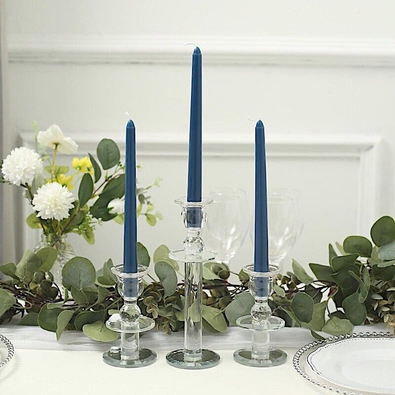 Weddings Parties and Gift 24 Navy Blue Premium 10" Taper Candles Unscented Dinner Party Wedding vngift9889