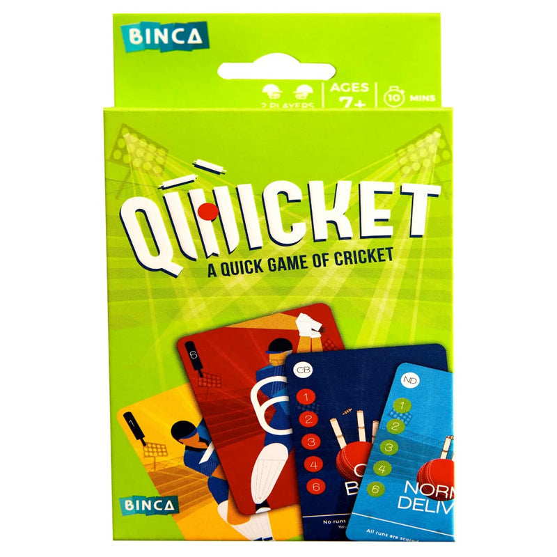 Binca Qwicket - Fun Card Game for All | Family Game for Kids, Teens and Adults | Indoor Cricket Game | Perfect Gift for Ages 7, 8,9 and Up (2 Players)