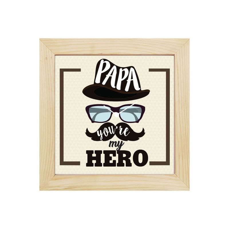 TheYaYaCafe Yaya Cafe Hero Papa Dad Desk Clock for Father - 8x8 inches