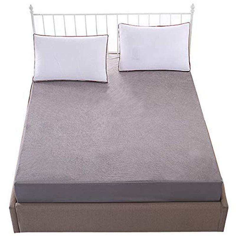 Jaipur Linen 100% waterproof Mattress Protector- Queen Bed 60 Inch X 78 Inch (5 ft X 6.6 ft)- Grey