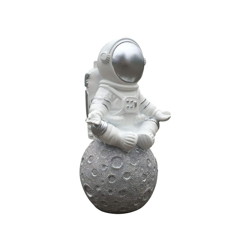 Artgenius Modern Arts and Crafts Decor, Meditation Yoga Astronaut Statues（Sit） (Sliver)