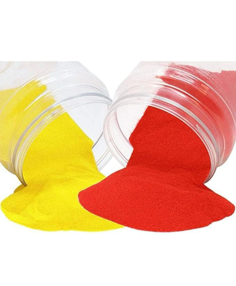 Gulal - Yellow Red | 100% Natural and Herbal Gulal | Organic Coloured Powder | Non-Toxic and Skin-Friendly Holi Gulal | Holi Celebration Pack of 2