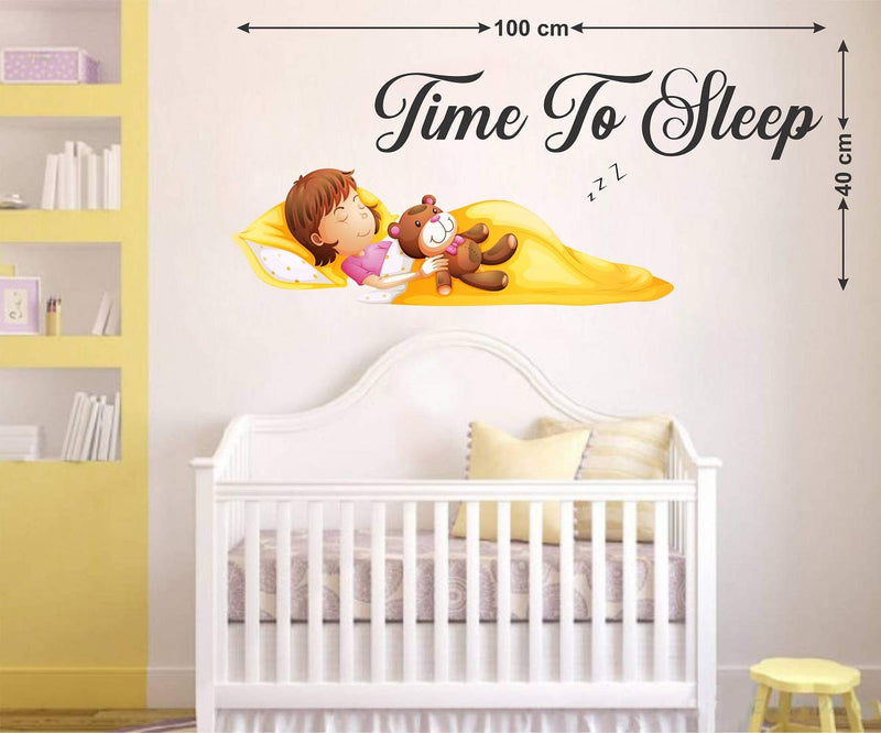 Tuffuk Time to Sleep Large Vinyl Wallstickers for Home Decorations (100 cm x 40 cm)5TZ110