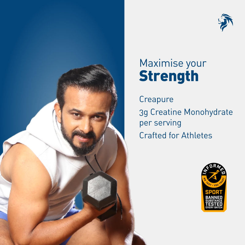 Explosive Whey Athlete Series Creatine 150gm — 100% Pure Creatine Monohydrate, Trusted by M.S. Dhoni & Kedar Jadhav | Muscle Booster, Strength & Recovery, Sports Supplement | Informed Sport Certified