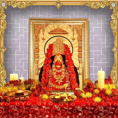 Hawai Gold Plated Maa Tara Wall Hanging Religious Photo Frame for Worship Use SFDI00562GLDFRM