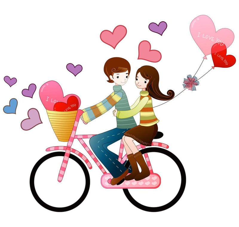 Tuffuk Love Couple Large Vinyl Wallstickers for Home Decorations(70 cm x 60 cm)5TZ0161