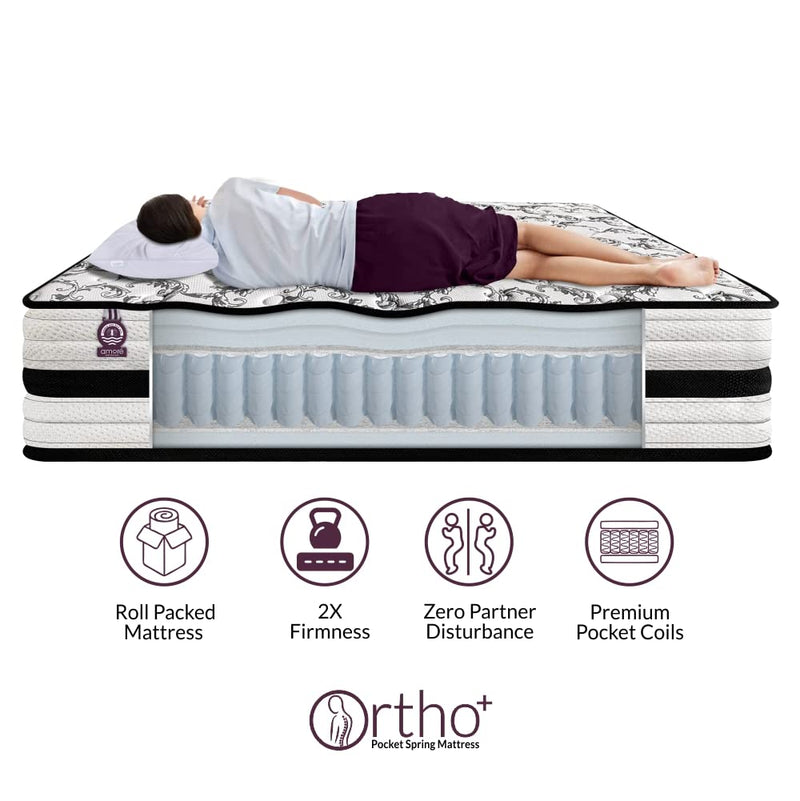 Amore Ortho Plus 6 Inch Orthopedic Pocket Spring Mattress(72x46x6 Inch,Medium Soft,Single Size)