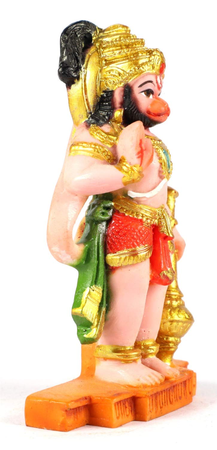 ASHIRWAD Polyresin Idol of Hanuman ji, Statue, Murti of Different Sizes for Home Temple (Hanuman ji-02)