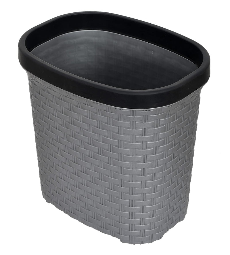 Kuber Industries Multiuses Plastic Open Dustbin For Home, Kitchen, Office, Bathroom, 7 Litre (Grey)-47KM0712