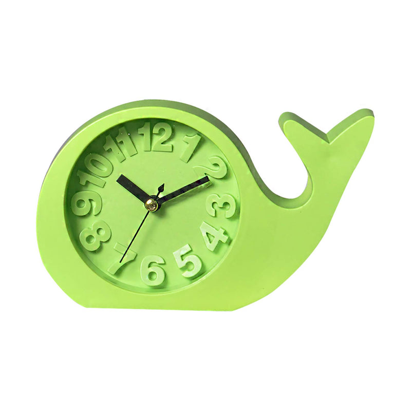 EZ Life Whale - Kids Desk Alarm Clock - PP - Green - Home and Office Décor, Decorative Modern Clock, Living Room, Bedroom Kitchen Office School - Stylish Desk Clock - Pack of 1