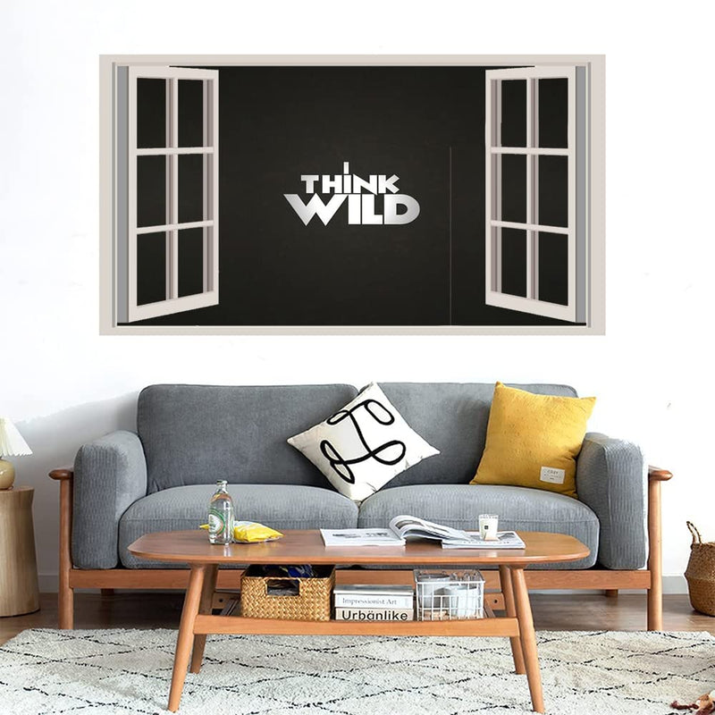 GADGETS WRAP Printed Wall Decal Sticker Fake Window Style Decal (90cm x 50cm) - Quotes I Think Wild