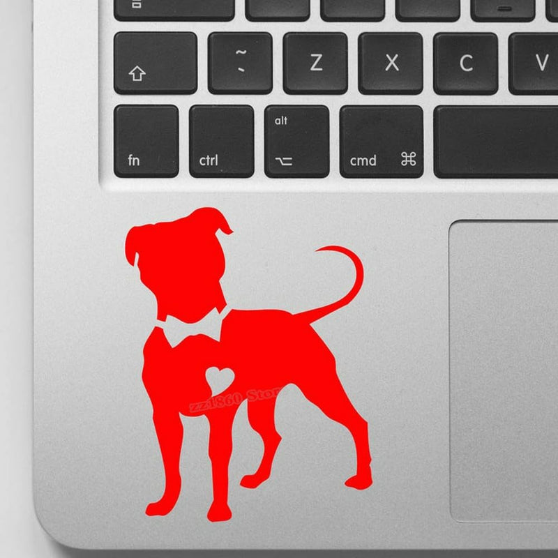 GADGETS WRAP Vinyl Dog Heart Decal Dog Lover Stickers Dog Decal Laptop Sticker Vinyl Red