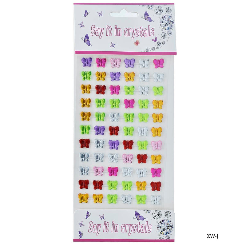 Aadya Crafts Sticker Crystal Butterfly Multi Colour