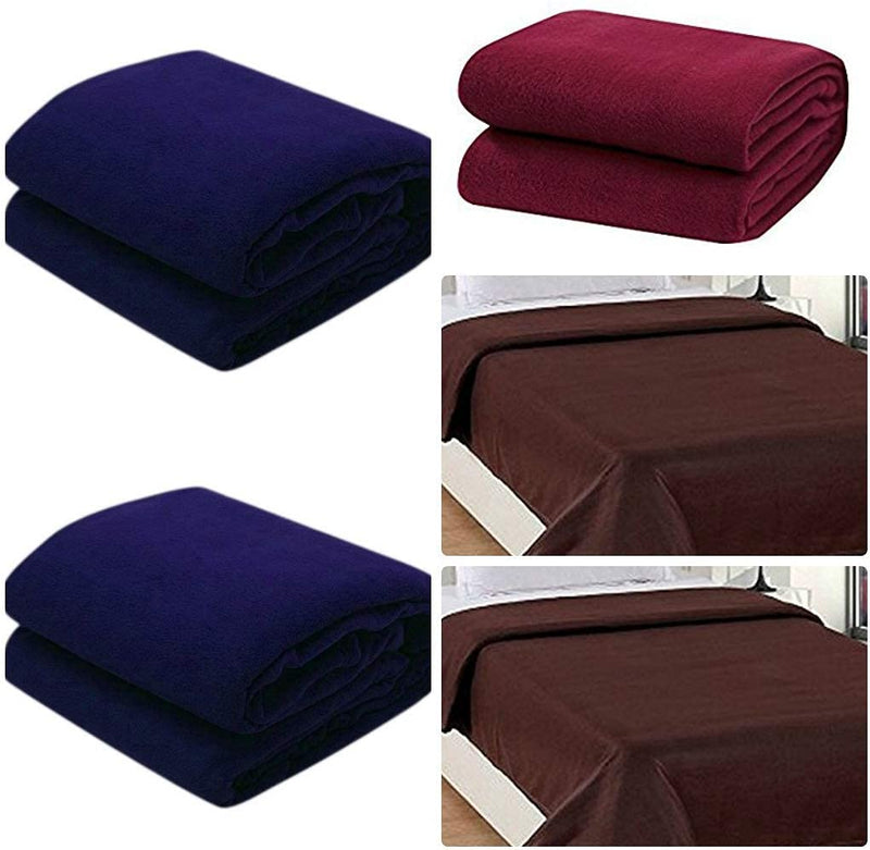 Bezzilish Home 5 Piece Fleece Single Blanket Set - Multicolour