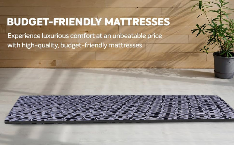 Sleepwell Travel Mattress | Polyester Knitted Fabric | Triple-Layer Quiltec Quilting | Extra Soft | Multi-Purpose | Light Weight | Easy-to-Store | Single-Bed Size | 72X30X1 | 1 Yr Warranty