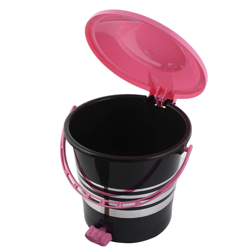 Kuber Industries Plastic Dustbin Garbage Bin with Handle, Capicity 5 Liters (Pink) -CTKTC037970