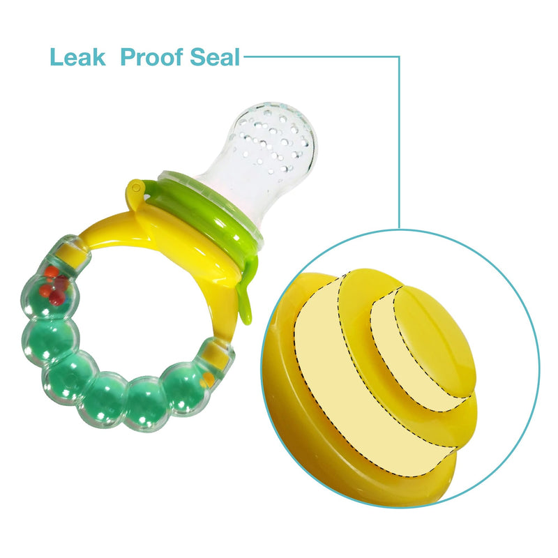 LuvLap Silicone Food/Fruit Nibbler with Extra Mesh, Soft Pacifier/Feeder, Teether for Infant Baby, Infant, Pearly Green, BPA Free