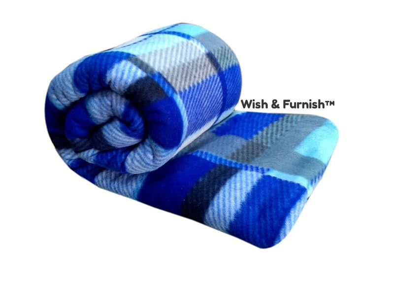 Wish & Furnish Single Bed Size Fleece Blanket/Quilt Cover(Single, Blue), Set of 1 Pc, skin_friendly