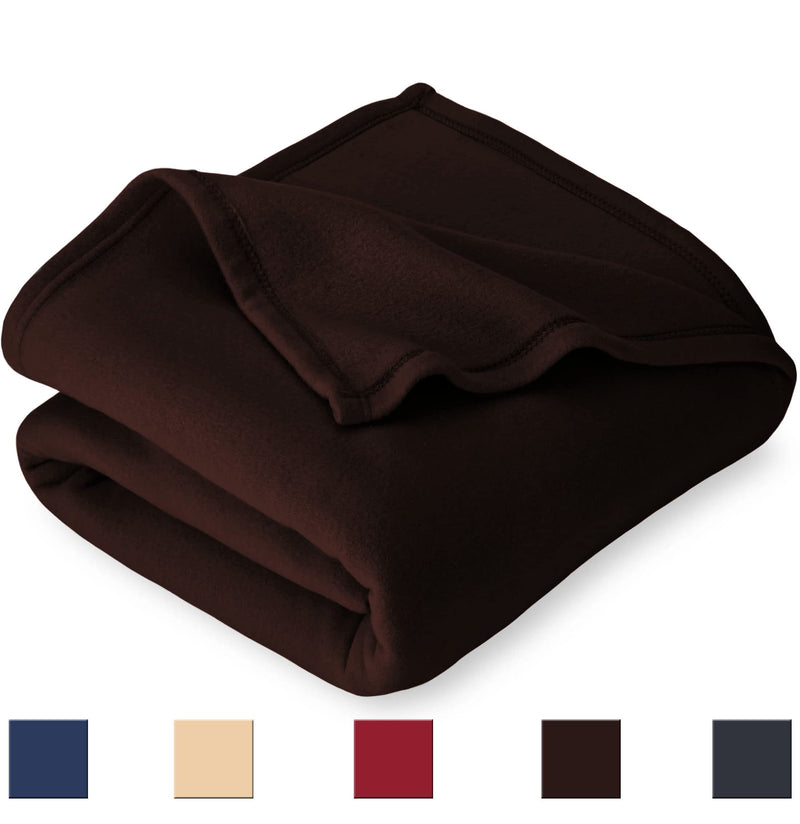 BSB HOME Plain Polar Fleece Heavy Weight Single Bed Blanket Warm Soft & Comfortable for Winter/AC Room/Hotel/Donation/Travelling (Coffee, 800 Gram, 60X90 Inches)