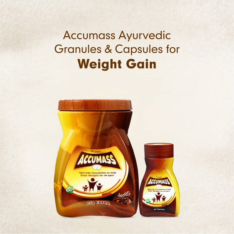 Accumass Herbal Weight Gainer Capsules for Men and Women with Shatavari, Draksha, Ashwagandha - Pack of 60