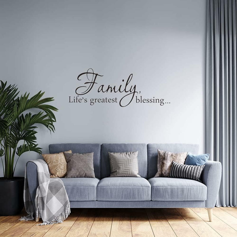 GADGETS WRAP Family Life's Greatest Blessing Vinyl Wall Decal, Removable Stickers for Home Art Decor, Inspirational Quote Saying for Living Room, Bedroom