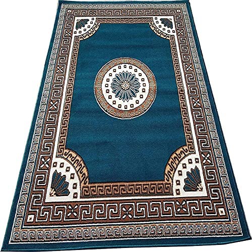 CHOUDHARY CARPET Home Decore - 5x7 Feet Persian Acrylic rectangular Carpet for Your Living Room & Drawing Room (150X200CM Blue Colour)