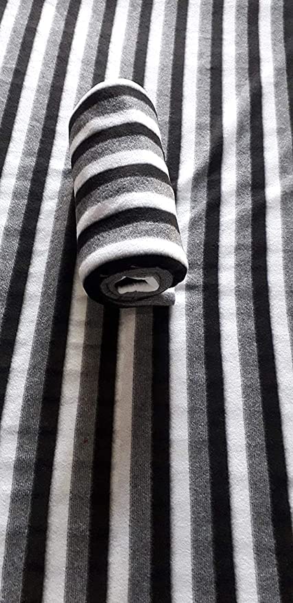 Akin Fleece Single Bed AC Blanket (60X90 Inch, Black and White Stripes) - Pack of 2