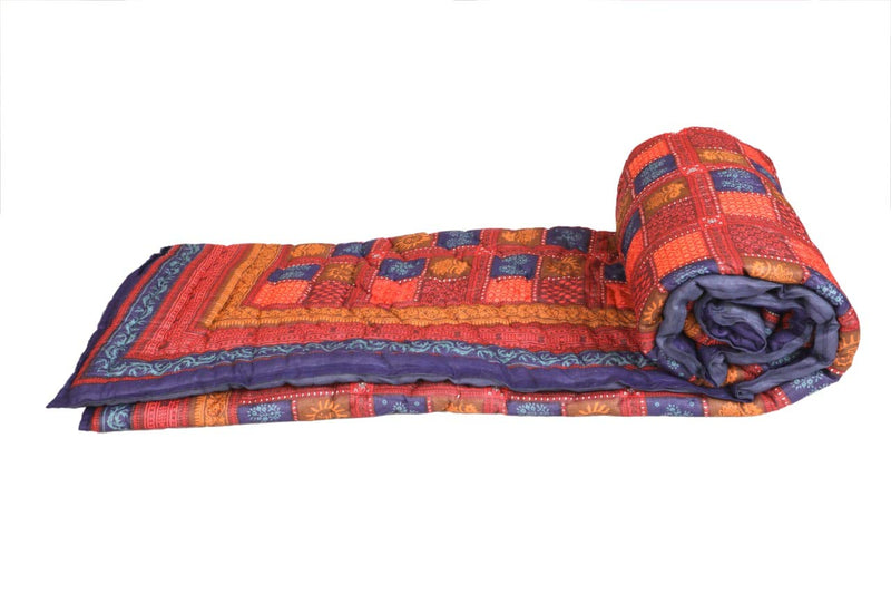 THROW KING Rajasthani Traditional Cotton Razai, Rajai, Ac Blanket Sanganeri Jaipuri Quilt Blanket(Single Bed)