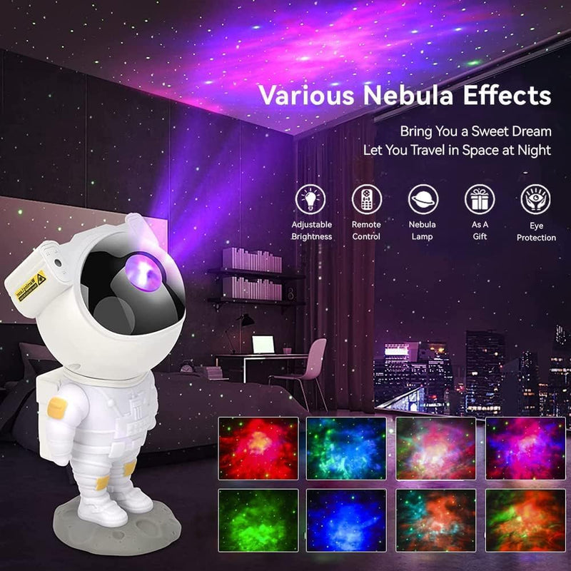 REFULGIX Astronaut Galaxy Projector with Remote Control - 360° Adjustable Timer Night Lamp, Kids Astronaut Nebula Night Light, for Baby Adults Bedroom, Gaming Room, Home and Party