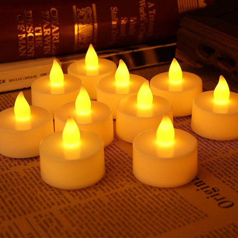 Surat Dream Set of 24 Flameless LED Candles Diya Diwali Lights for Home Decorations (Yellow)