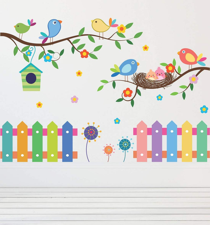 Tuffuk Birds Family Large Vinyl Wallstickers for Home Decorations (60 cm x 60 cm)5TZ090